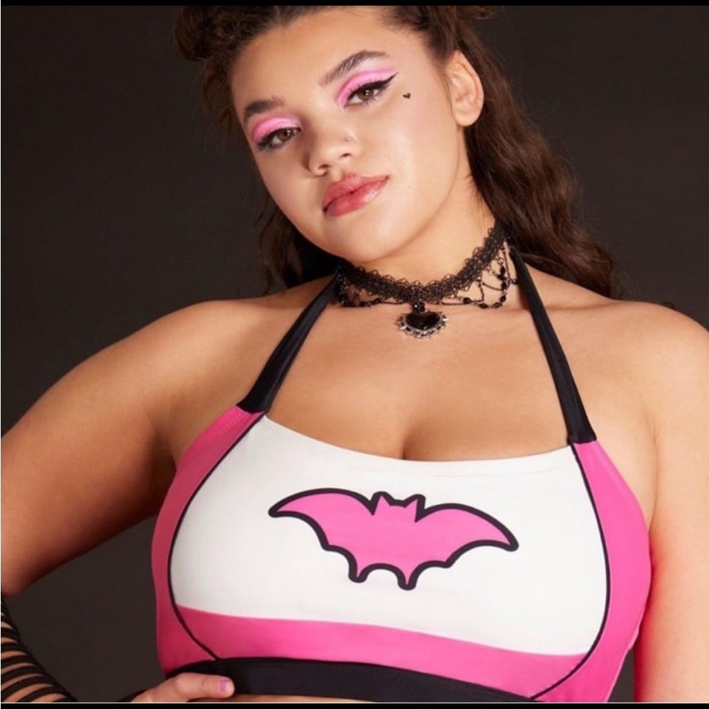 ☠️NWTS MONSTER HIGH Draculaura Plus 3X Swim Top Bikini Halter Swim Suit Top - Picture 4 of 5